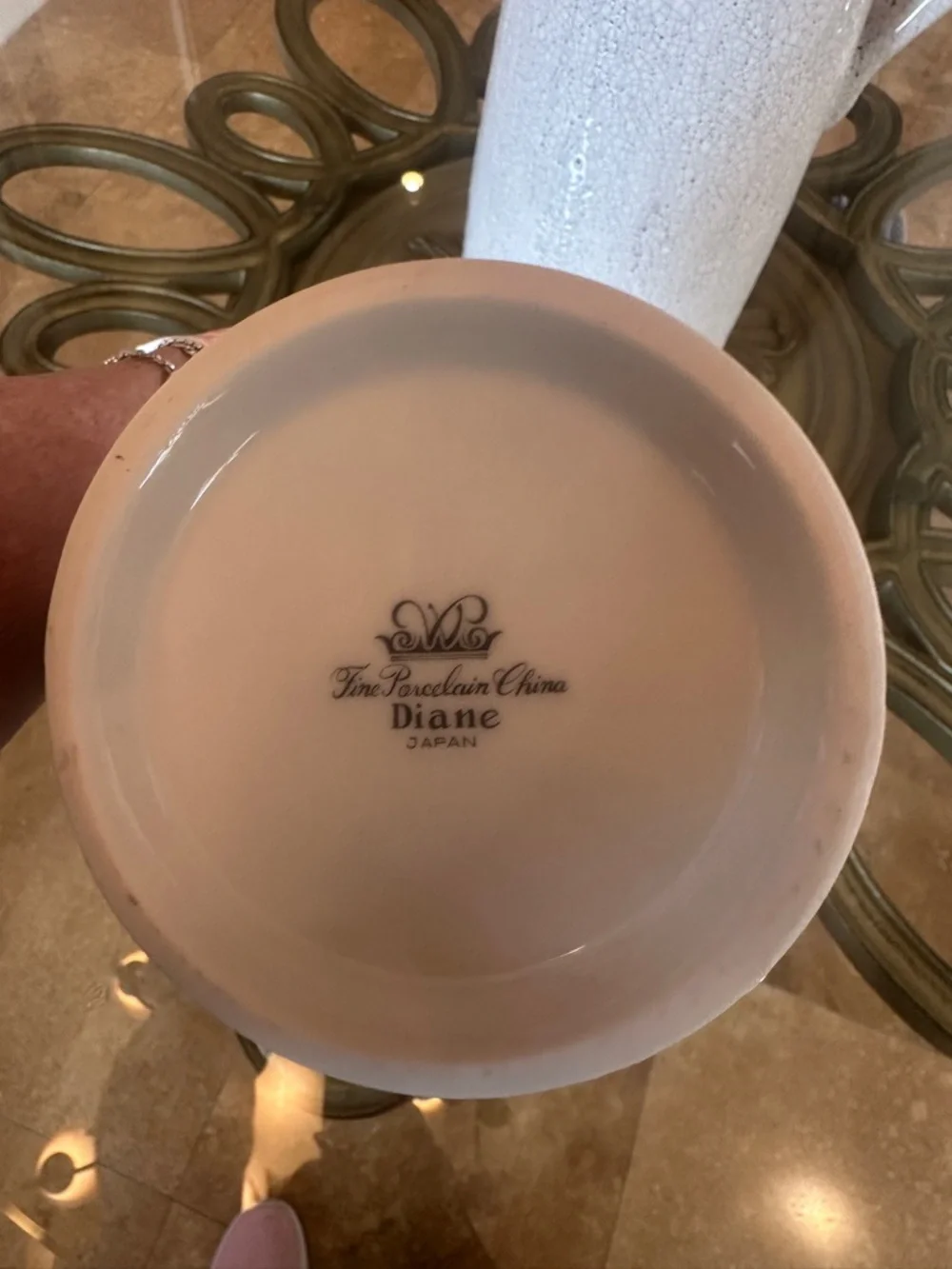 DIANE by Wade Fine China Coffee Tea Pot Blue Flowers Platinum Trim-Retired-NEW
